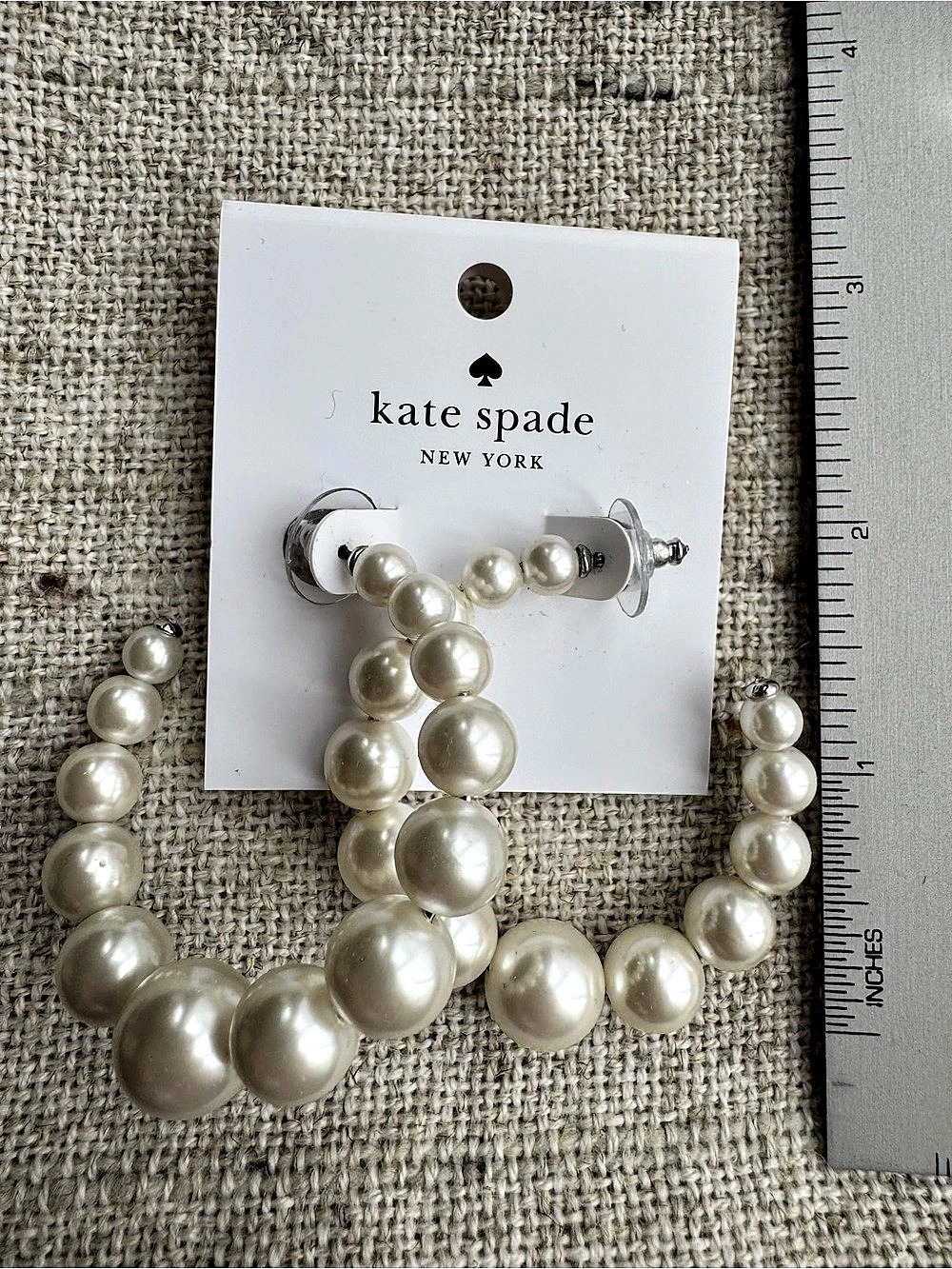 NWT Kate Spade Pearl Hoop Earrings